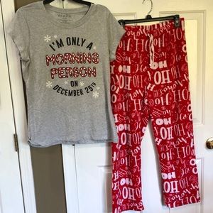 Ho ho holiday lounge pants…Wound up Holiday shirt sleeve shirt (2 pc PJ set)